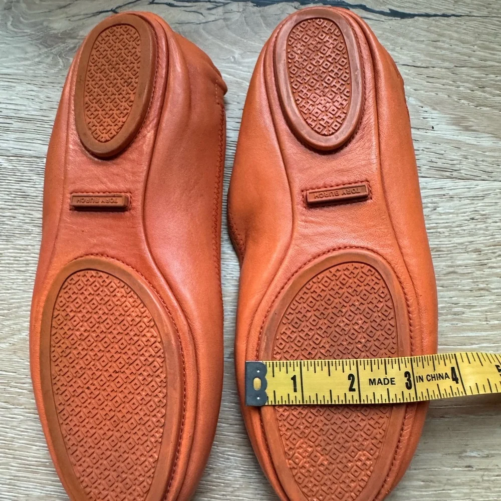 🔥TORY BURCH🔥 sz9.5 Orange Minnie travel flats price firm !